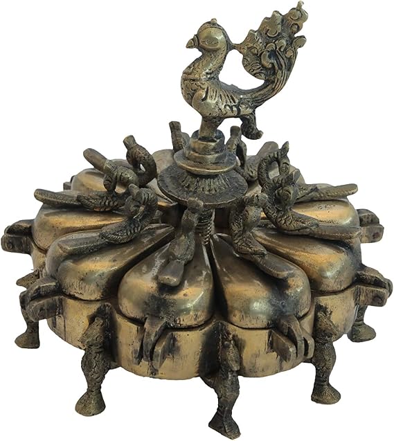 Brass Peacock Design Kankavati Bowl for Home Temple and Decor 1 Piece