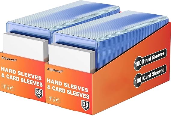 Card Sleeves Hard Plastic, Arjiekwei 3"X 4" Trading Card Holder, 35PT