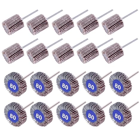 20PCS Flap Wheel Sander,80 Grit 1/8" Shank Sanding Bits Set