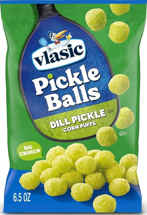 Vlasic Pickle Balls, Dill Pickle Corn Puffs, Pickleball Gifts, 6.5 oz.