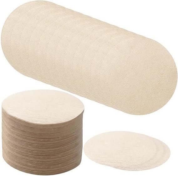 500 PCS Unbleached Coffee Filters Papers Compatible with Aeropress, 64mm/2.5" Natural Replacement Round Coffee Filters Papers Filters Brown Paper Filter Compatible with Espresso Coffee Makers