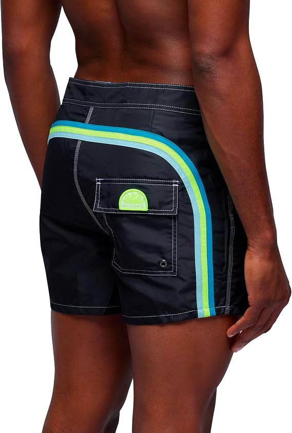 SUNDEK Mens Fixed Waist Boardshort, Swim Trunks 14" Length 3" Inseam