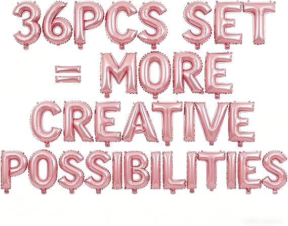 36 Pcs Pastel Pink Letter Balloons, Custom A-Z Set for Personalizing Names & Phrases Party Supplies Banners - with 1 Set ABEILMNOPS for Wedding/Birthdays/Annivs Party Decoration Banner Custom Phrase