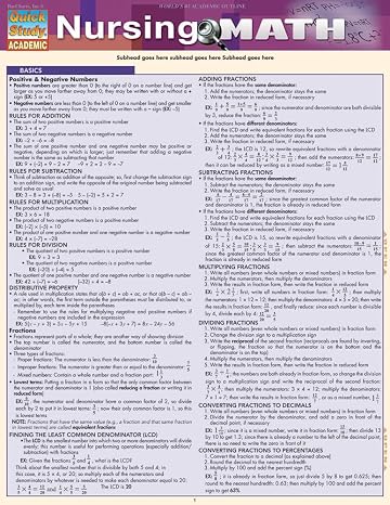 Nursing Math: QuickStudy Laminated Reference Guide (Quick Study Academic)