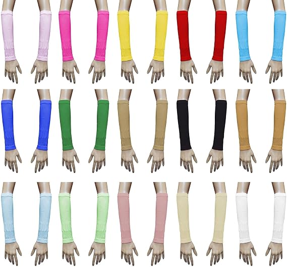 Lot (18 Pairs) Islamic Sleeves Gloves Arms Stretch Stretchy Covers Muslim Hijab Islam Arm Cover Extensions Modest Hejab Abaya Glove Women Sleeve Elastic Winter Warm Warmer Outdoor Sun Block Ladies