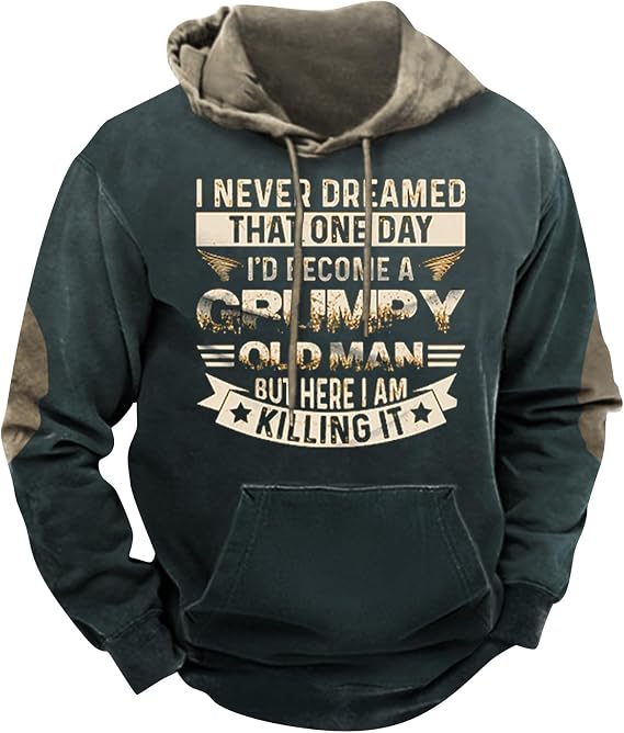 Mens Hoodies Graphic Letter Print Oversized Hoodies with Pockets Drawstring Vintage Hoodies Long Sleeve Sweatshirt with Hood Lightweight Graphic Hoodie Blanket Hoodie Motorbike Hoodie