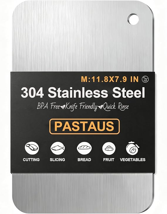Stainless Steel Cutting Board, Double Sided Steel Cutting Boards for Kitchen Meat Vegetables & Fruits,Dishwasher Safe Easy to Clean (M Size)(11.8 7.9in)