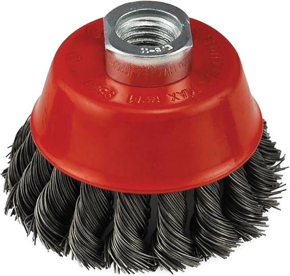 IVY Classic 39038 3-Inch x 5/8-Inch-11 Arbor, Carbon Steel Knot Wire Cup Brush - 0.020-Inch Coarse, 1/Card