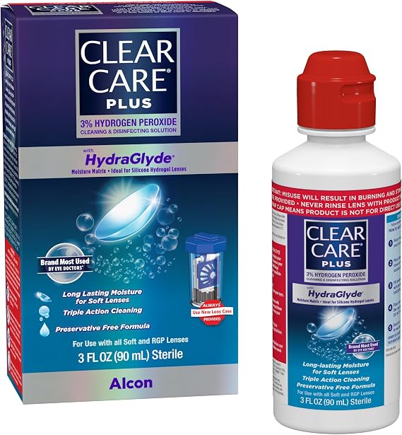 CLEAR CARE Plus Cleaning & Disinfecting Contact Lens Solution, 3 Fl Oz