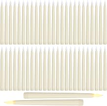 Baquler 50 Pcs 9.7 Inches Flameless Taper Candles Bulk Battery Operated Taper Candles Ivory LED Candlesticks Flickering for Christmas Wedding Home Decor