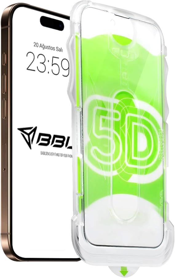 Babilden Apple iPhone 16 Pro Max /17 Pro Max İle Uyumlu Hizalama Aparatlı ve Takılırken Camın Altında Kesinlikle Toz Bırakmayan Darbelere Karşı Ekstra Güçlü Ekran Koruyucu Cam