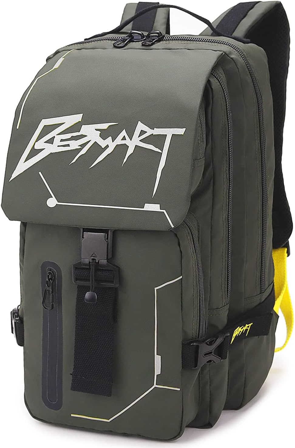 BESMART Hiking Outdoor Travel Backpack with Design, Water-Resistant Laptop Daypack Book Bag with Multi-Layer for Men & Woman Army Green