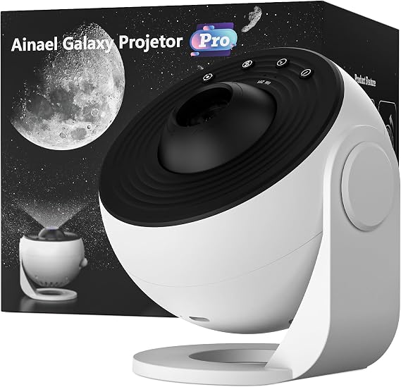 Galaxy Projector, Star Projector Home Planetarium with 5K HD 3 Discs | 360° Silent Rotation • Adjustable Focus • Timer • Expandable Slides • Bedroom Night Light for Kids Adults Christmas Gift [Energy Class A]