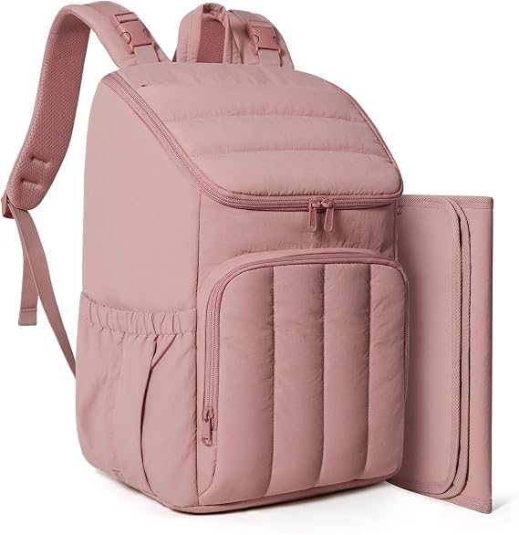 BAGSMART Diaper Bag Backpack with Changing Pad, Insulated Bottle Holders
