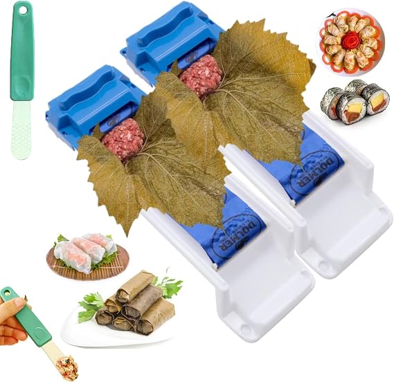 Grape Leaves Roller Machine, Grape Leaves Rolling Machine, Rolling Machine 70mm for Roll Ups, Quick Cabbage Leaves Meat Roller Tools, 15 Cm & Above, Home, Multi Functional (2PCS)
