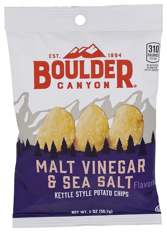 Boulder Canyon, Chips Potato Malt Vinegar And Sea Salt, 2 Ounce
