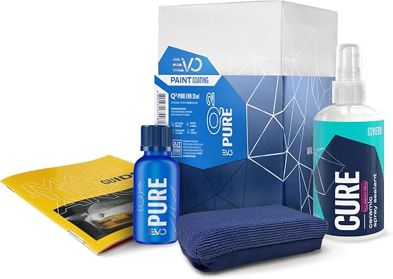 GYEON Q² Pure EVO - Thick SiO₂-Based Ceramic Coating Car - Ultra High Gloss Finish & Long-Lasting Protection on Painted Surfaces - Easy Single Layer Application - Car Cleaning Kit Products, 30 ml