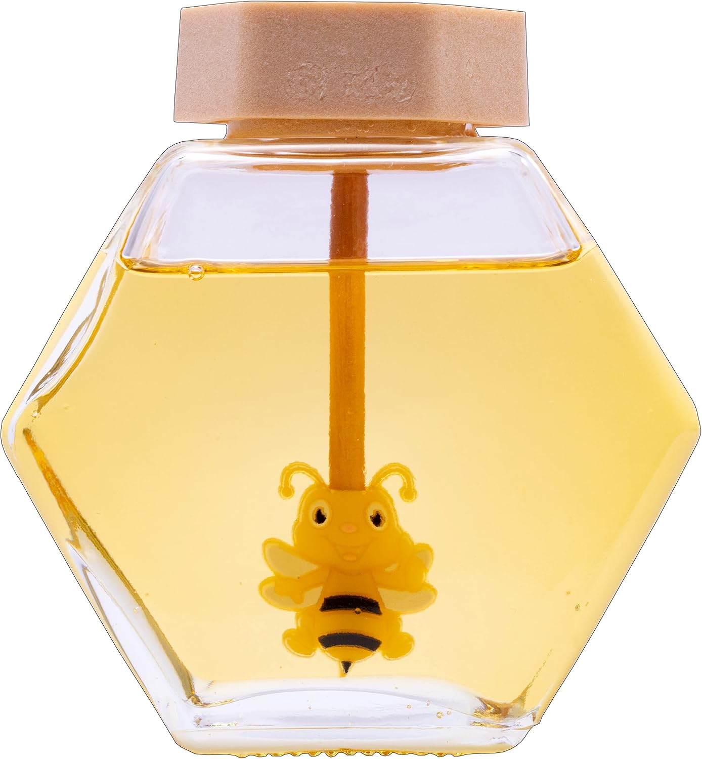 KR. LIF Mini Honey Jars with Dipper and Lid Airtight Honey Pot,Glass 8 oz 1 pack