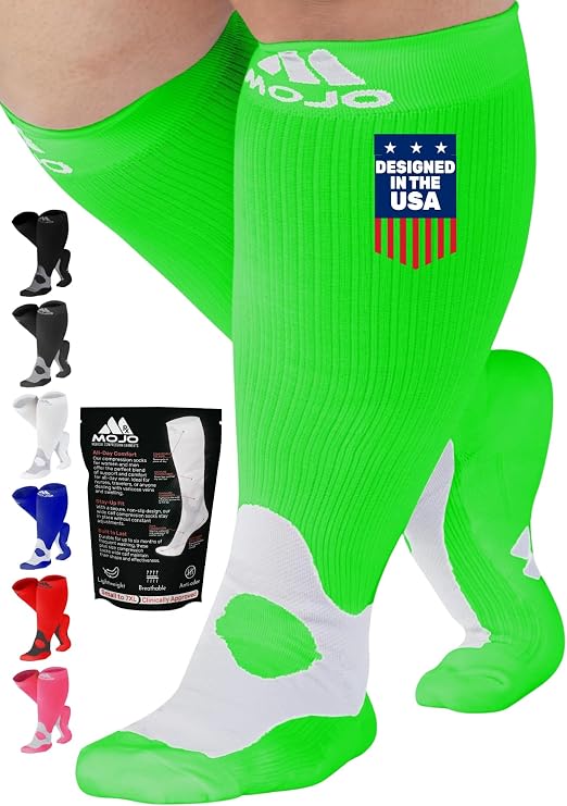 Mojo Unisex Medical Compression Socks 20-30mmHg Knee High for Pain & Swelling, A601