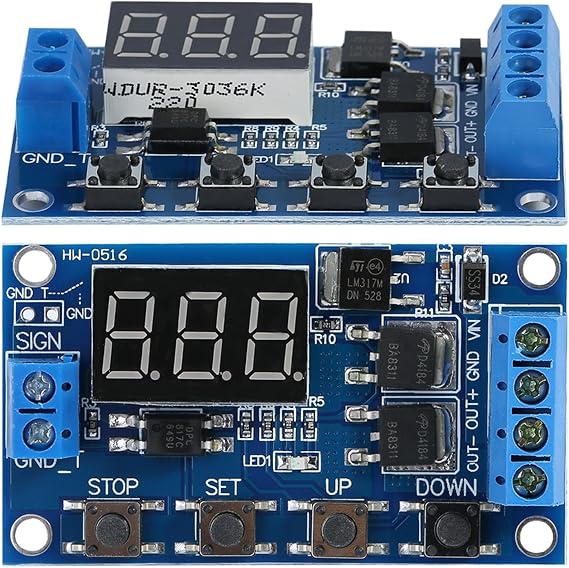 DC 5V-36V Timer Module Cycle Delay Timer Switch Turn On/Off Relay Module with LED Display