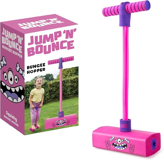 Jump ‘N’ Bouncer Bungee Hopper, Pogo Stick for Kids 3+, Foam Pogo Jumper Stick, Garden Toys Games, Purple
