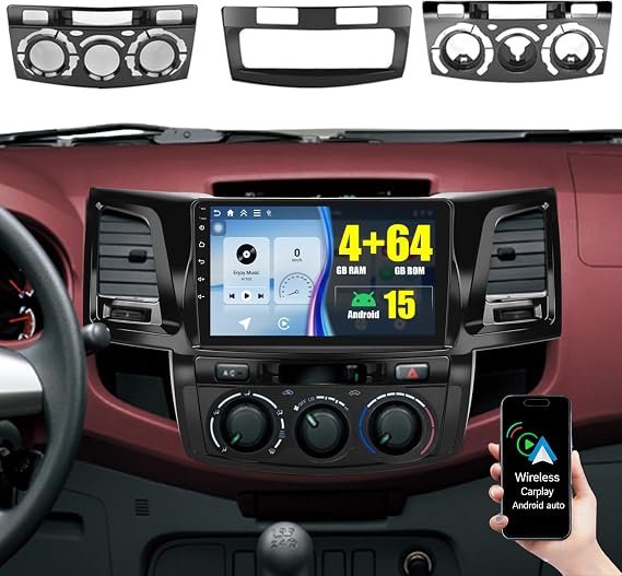 4+64G 9'' Android 15 Car Stereo for Toyota Hilux 2005-2014
