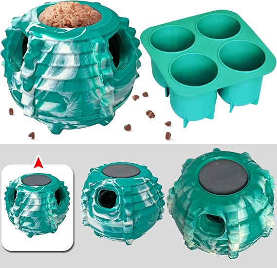 XHX Long-Lasting Interactive Dog Toy to Keep Your Pup Distracted - Safe for Small Dogs 10-25 lbs(Small, Green and White)