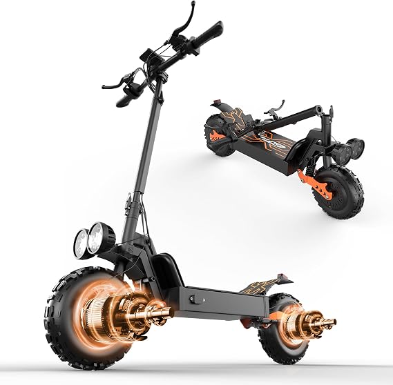 Off Road Electric Scooter for Adults, 3000W Dual Motors Dual Suspension, 35 MPH & 70 Miles Range, Foldable Fast E-Scooter with NFC Unlock, 48V 30Ah Battery, 11" All-Terrain Commuter Scooter
