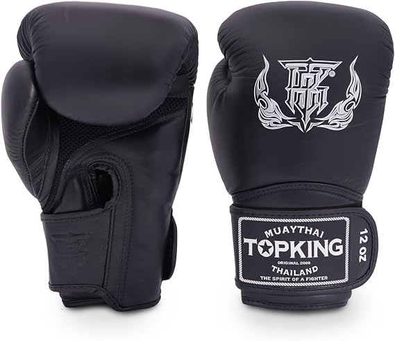 Top King Super Air Breathable Leather Gloves Muay Thai Boxing Gloves for Training or Sparring - 8oz, 10oz, 12oz, 14oz, 16oz