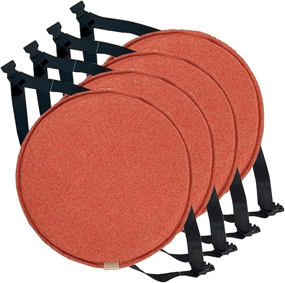 XMAYODS Round Seat Pads, Cuscini per Sedie da Interno/Esterno, Diametro 30/35/40/45 cm, Cuscini per Sedili with Anti-Slip Straps per Patio da Giardino(Color 3,4PCS 35CM/13.8INCH)