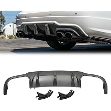 Rear Bumper Diffuser for 2012-2015 Mercedes-Benz W204 C250 C300 C350, AMG Style Carbon Fiber Look with Rear Lip Brackets