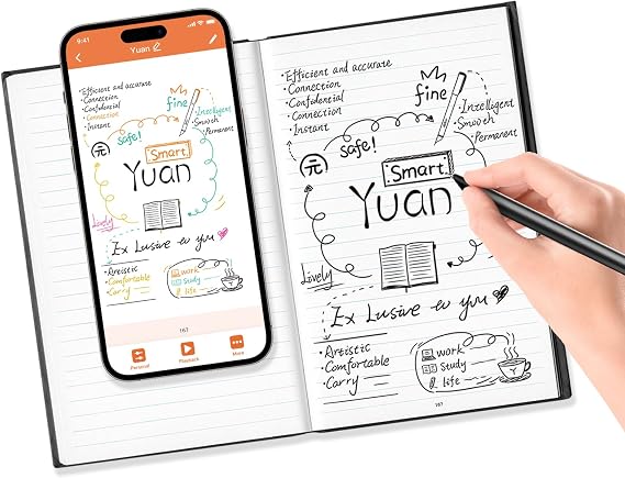 Yuan Digital Sync Pen with Notebook, Smart Writing Set for Note Taking