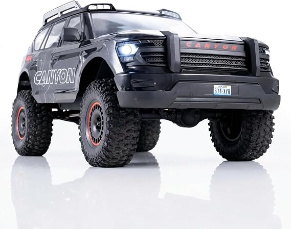 EAZYRC FMS Canyon 1/10 RC Crawler with Innovative DIG System LCG Chassis,Pro 4x4 RC Rock Truck with Portal Axles, 2-Speed Transmission, Full Metal Oil Shocks,High Simulation Remote Control Car