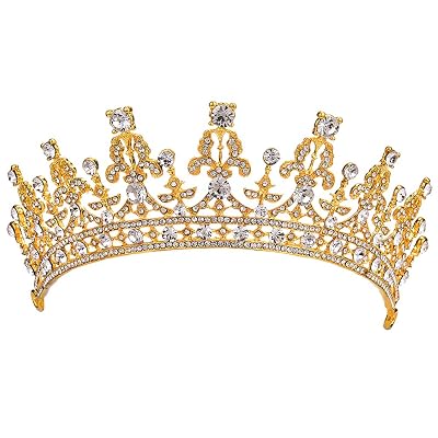 Tiara Crown - Princess Tiaras and Crowns for Girls Gold - Hair Ornaments Wedding Supplies Accessories, Wedding, Bride, Shows, Prom, Birthdayy Golden Crown