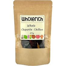 Whole Chipotle Chillies (from Spain) 25g | Smoked Jalapeño Chillies for Mexican Cooking, BBQ & Gourmet Dishes | Deep Smoky Flavour - Wholerich Foods