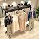 VITNSVILEBlack Clothing Racks with Removable 6/8 Arms Floor Standing Metal Garment Rack with Wheels Heavy Retail Display Racks Shirt Clothes Display Stand for Boutiques (47.2 * 19.6 * 61.02in)