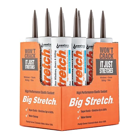 Sashco 10008 Big Stretch Caulk Dark Brown 10.5-ounce