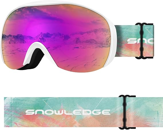 Kids Ski Goggles Snow Goggles for Children, Youth, Teens, Small Head Mens Womens Anti-Fog/UV400 Protection