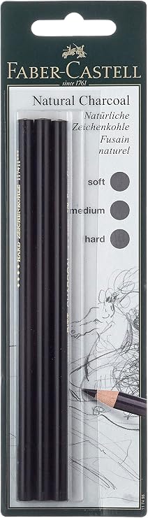 Faber-Castell Pitt Natural Willow Charcoal Pencil Set Set of 3