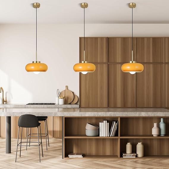 Milk Glass Pendant Lights Kitchen Island Dome Schoolhouse Pendant Light Fixture White and Gold Mid Century Modern Chandelier for Dining Room Bedroom Kitchen Adjustable Hanging Lamp