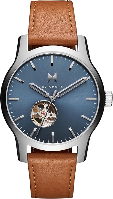 MVMT Classic II Men's 3 Hand Automatic Watch, Leather Strap Water Resistant up to 5ATM/50 Meters - Everyday Sport Wear for Him - 42mm