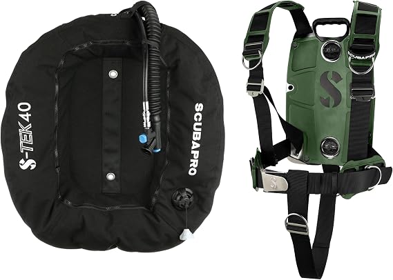 SCUBAPRO S-Tek Pro System for Technical Scuba Diving, Harness with Back Plate in Stainless Steel
