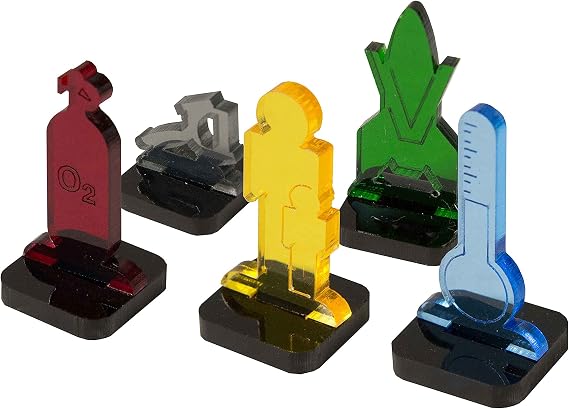 The Broken Token Acrylic Tokens - Terraforming Mars Compatible Replacement Token Set, Pack of 5