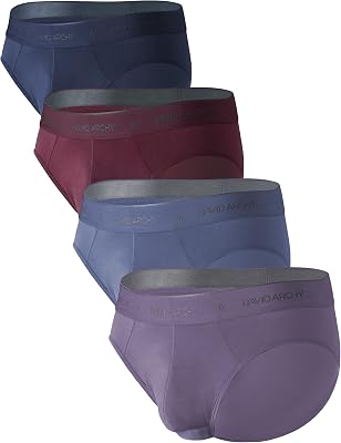 DAVID ARCHY Mens Underwear Ultra Soft Modal Dual Pouch Briefs Support Comfortable lightweight Briefs for Men 4 or 7 Pack