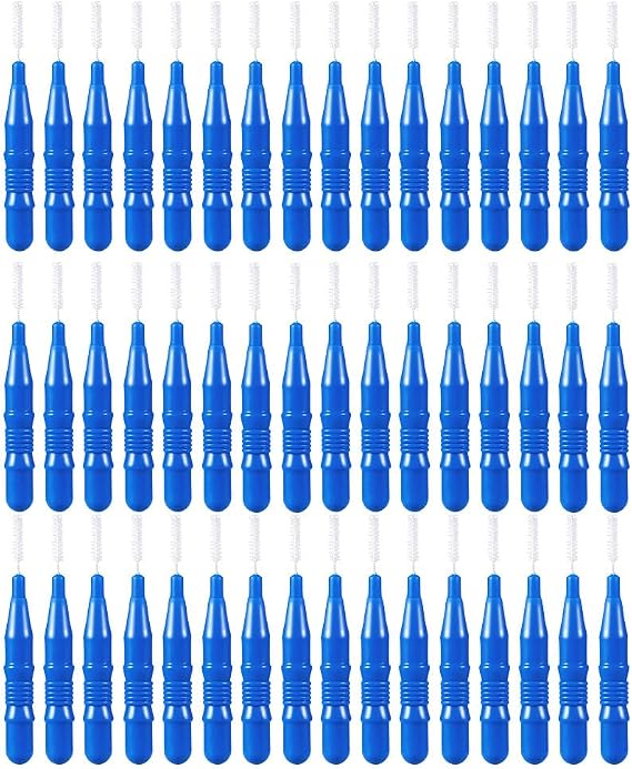 ARTIBETTER 50 pcs Dental Floss Picks Interdental Brushes Teeth Toothpick Cleaning Brush for Between Teeth Cleaning Oral Care Tool for Removing Food Particles Family Use