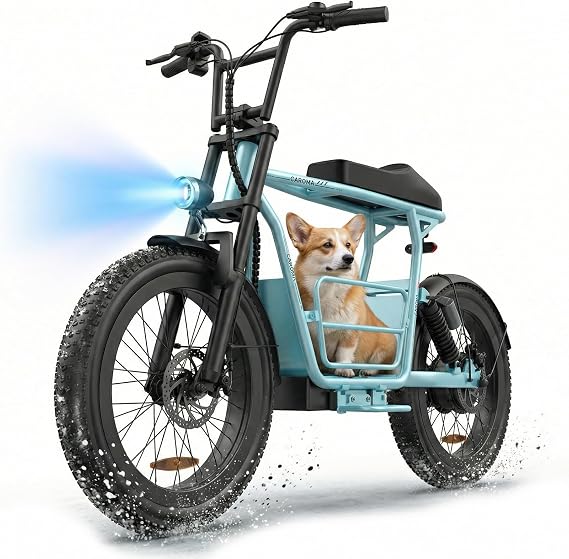 Caroma Electric Scooter with Seat for Adults, 1000W Peak Motor, 25Miles Range & 20Mph, Multiple Suspension, Electric Motorcycle Mini Bike with Basket for Pet s& Cargo, UL 2272 Certified