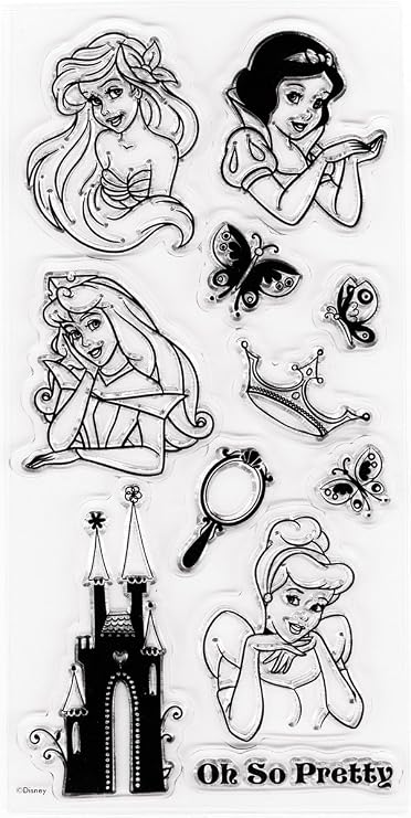 EK Success Disney Princess Stamp, 4 by 7-Inch, Clear