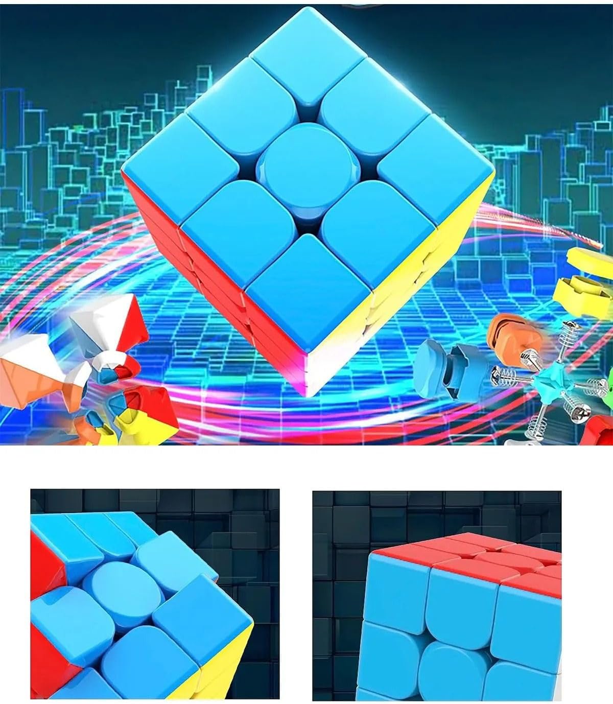 Speed Cupe Rubik Küp Zeka Küpü 3x3 Canlı Renkler Hız Küpü,fidget Oyuncak Akıl Küpü Zeka Oyunu, Çok Renkli