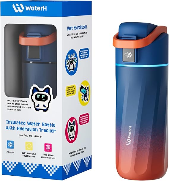 WATERH BOOST Kids Smart Water Bottle with Reminder & Tracker, 16oz