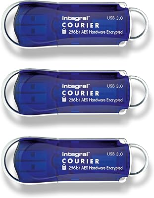 Integral 8GB Crypto-197 3-Pack 256-Bit Hardware Encrypted USB 3.0 Secure Flash Memory Drive - Certified to FIPS 197, Protection & Rugged Double-Layer Waterproof Design XTS-AES